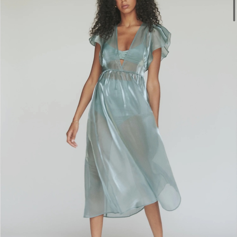 Reformation Glory Dress, Sea Green XS (NWT)